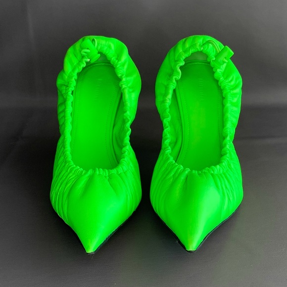 💥 SALE 💥 BALENCIAGA Knife cinch heels, neon green - Picture 2 of 7
